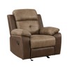 Microfiber Glider Recliner Chair with Tufted Details, Solid Wood Frame, Pillow Arms, Living Room Furniture, 1-Piece - 3 of 4