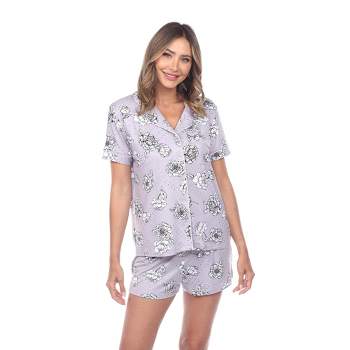 Short Sleeve Floral Pajama Set - White Mark