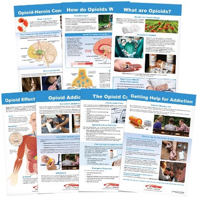 Sportime All About Opioid Drugs Bulletin Board Charts, set of 7, Grades 5 through 12