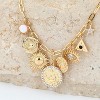 Gold Charm Necklace For Women: Evil Eye/Sun/Moon/Flower/Coin Pendant, Dainty Paperclip Chain Vintage Luck Amulet & Celestial Gift - 4 of 4