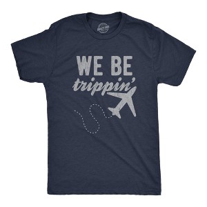 Mens We Be Trippin Tshirt Cool Travel Vacation Adventure Airplane Graphic Novelty Tee - Crazy Dog Men's T Shirt - 1 of 4