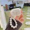 HTUTWOO Cute Case Cover Bow Design for AirPods 4 with Pearl Bracelet Keychain for Women Girl,Clear Silicone Soft TPU Shockproof Protective Skin Cover - 2 of 4