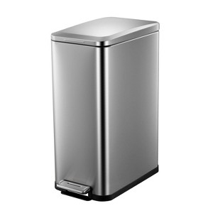 13.2 Gallon Kitchen Trash Can, Slim Stainless Steel Garbage Can with Removable Inner Bucket & Soft-Close Lid, Fingerprint-Proof, for Narrow Space - 1 of 4