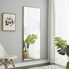 Wooden Full Length Mirror, Solid Wood Frame Bathroom Makeup Mirror, Wooden Frame Dressing Mirror, Full Body Mirror, Standing Floor Mirror, Stand Up - 2 of 4