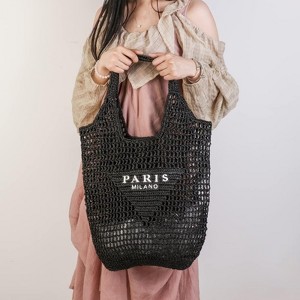 FATMOON Straw Mesh Tote Bag for Women Mesh Hollow Woven Beach Bag Large Travel Shoulder Handbags Hobo Bag - 1 of 4