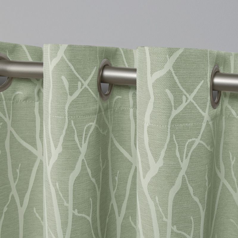 Exclusive Home Forest Hill Woven Room Darkening Blackout Grommet Top Curtain Panel Pair, 3 of 5