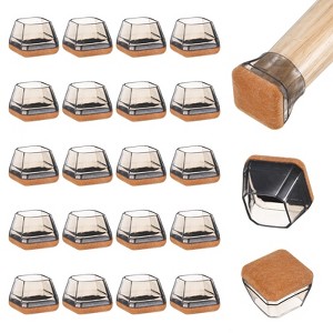 Unique Bargains Silicone Cups Felt Furniture Pads for Hardwood Floors 24 Pcs - 1 of 4