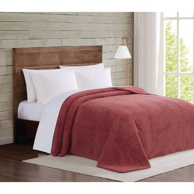 Twin Xl Marshmallow Faux Shearling Bed Blanket Dusty Rose - Brooklyn Loom :  Target