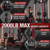 ER KANG Power Cage, 2000LB Squat Rack, Dual Pulley Cable Crossover System, Multi-function Free Weight Home Gym Workout Machine with Attachments - 2 of 4