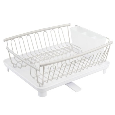 J&v Textiles Foldable Dish Drying Rack With Drainboard, Stainless Steel 2 Tier  Dish Drainer Rack : Target