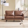 NicBex 56.3 Inch Loveseat,Modern PU Leather/Boucle Loveseat Sofa with Black Wood Legs,2-Seater Small Couch for Living Room,Bedroom - 2 of 4