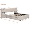 Luxystar Queen Size Upholstered Platform Bed with Flip-up storage Headboard, Reading Lights, 2 Drawers, Shelves and Trundle - 2 of 4