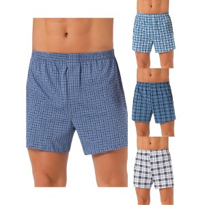 INSPIRE CHIC Men's 4 Pack Classic Plaid Printing Boxer Shorts - 1 of 4