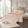 Gulches Laetitia 3 Piece Pink Tufted Chenille Medallion Cotton King Duvet Cover Set - 2 of 4