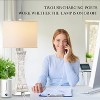 ROTTOGOON 16" Table Lamp Touch Control Dual USB Ports 3 Way Dimmable Nightstand with White & Gray Fabric Shade AC Outlet Modern 1-Pack (Bulb Included) - 2 of 4