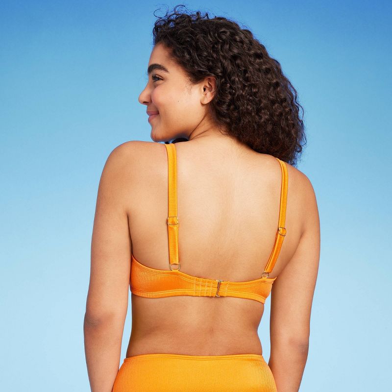 Women's Ribbed Underwire Bikini Top - Wild Fable™ Orange, 3 of 7