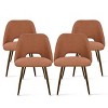 Upholstered Dining Room Chairs Set of 4, Modern Kitchen Chairs with Curved Back, Walnut Finish Metal Legs - Panipeachy - 2 of 4