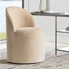 Armless Rolling Office Chair with Casters, Upholstered Chenille Desk Chair for Home Office, Workspace or Study Room-Maison Boucle - 2 of 4