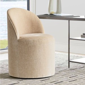 Best Home Office Chair with Wheels Chenille Barrel Upholstered Office Chair Armless for Home Office,Living Room-Tanpinhause - 1 of 4