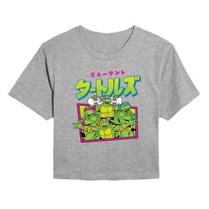 Women's - Teenage Muntant Ninja Turtles - Kanji Cropped Graphic T-Shirt - 1 of 4