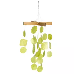 Woodstock Chimes Asli Arts® Collection, Mini Capiz Chime, 12'' Lime Green  Wind Chime C127