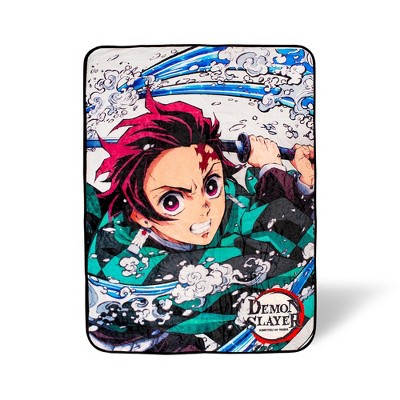Just Funky Demon Slayer Tanjiro Kamado Fleece Throw Blanket | 45 x 60 Inches