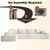 MAYEERTY 107" Cloud L-Shape Sofa White - 107" L-Shape, Corduroy, Deep Seat, No Assembly, for Living Room/Bedroom - 4 of 4