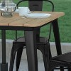 Emma and Oliver Indoor/Outdoor Dining Table with Umbrella Hole, 36" Square All Weather Poly Resin Top and Steel Base - 4 of 4