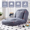 Vynxaria Gray Plush Fabric Folding Floor Chair Set of 1 with 5 Adjustable Positions 90 to 180 Degree Backrest Iron Frame Gaming Meditation Nap Ready - 4 of 4