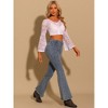 Allegra K Women's Bell Bottom High Rise Stretchy Retro Flared Denim Jeans Pants - 3 of 4