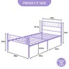 Metal Bed Frame w/Headboard, Quiet Heavy Duty Platform, Underbed Storage, No Box Spring - 2 of 4