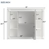 35'' x 28'' Wall Mounted Bathroom Storage Cabinet, Medicine Cabinet, Modern Bathroom Wall Cabinet with Mirror, Mirror Cabinet with 6 Open Shelves - 4 of 4