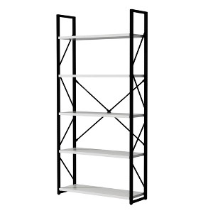 5-Tier Bookshelf, Freestanding White Book Shelf, Modern Minimalist Open Display Storage Book Shelves - 1 of 4