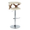 LumiSource Set of 2 Gardenia Adjustable Barstools Chrome Metal/Walnut Wood/Cream PU - 2 of 4