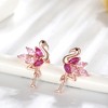 Pink Flamingo Earrings for Women Cz Rose Sterling Silver Ginger Lyne Collection - 4 of 4