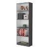 Vynxaria 5-Shelf Bookcase: Matt Gray & White, Expansive Storage for Books & Decor, Compact Design - 2 of 4