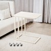 C Shaped End Table TV Tray End Table, C Shaped TV Tray With Metal Frame Rolling Casters TV Tables For Living Room For Eating Bed Table Tray - image 4 of 4