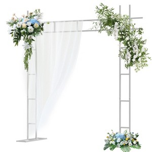 Artloge 7.87ft Modern Metal Pergola Arch White Wedding Arch Stand Garden Arbor with Heavy Duty Base for Ceremony Proposal Party - 1 of 4