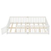 Ridstar 82.7 in. W Children's Queen Size Bed with Safety Rails and Door-White - 4 of 4