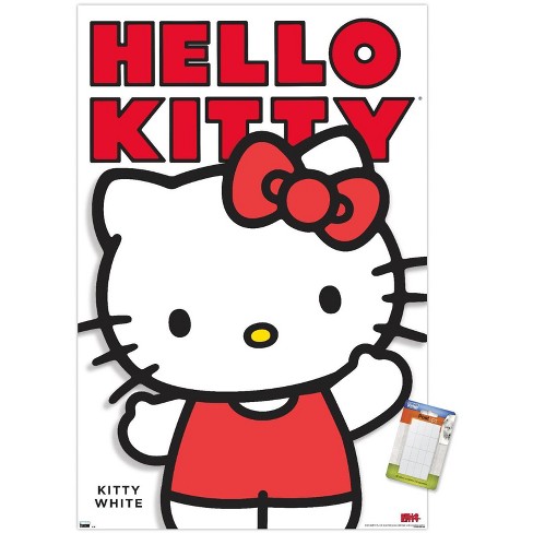 Trends International Hello Kitty - Kitty White Feature Series Unframed Wall  Poster Print White Mounts Bundle 22.375 x 34