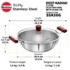 Hawkins 5L Tri Ply Stainless Steel Induction Compatible Deep Fry Pan Kadhai with Glass Lid: Hand Wash, Gas & Induction Safe - 4 of 4