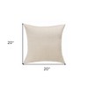HomeRoots 20" X 20" Cream Linen Zippered Pillow - 3 of 4