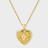 14K Gold Dipped Heart Charm Initial Necklace - A New Day™ Gold - 2 of 4