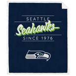 NFL Seattle Seahawks Legacy Script Sherpa Flannel Fleece Blanket