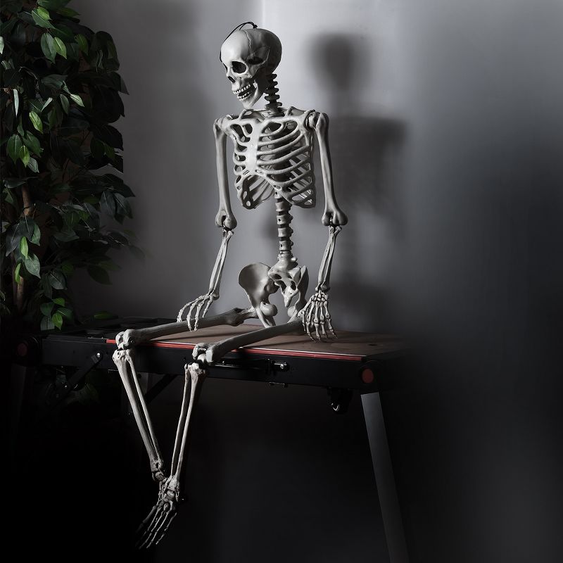 Costway 5.4ft Halloween Skeleton Life Size Realistic Full Body Hanging w/ Movable Joints, 5 of 13