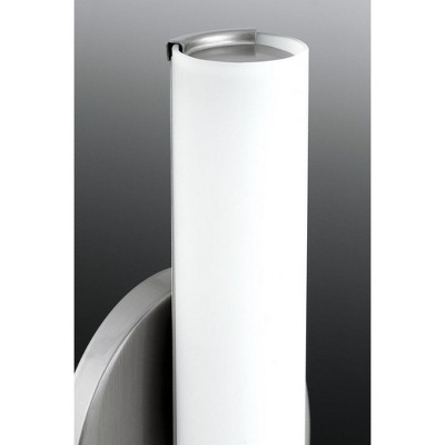 Sleek Satin Brass 11" LED Wall Sconce with Opal Glass Diffuser