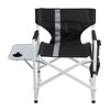 YUHAO 2PCS Outdoor Storage Pockets Lightweight Oversized Directors Chair，Padded Folding Outdoor Chair for Camping Picnics Fishing，Black+Grey - 3 of 4