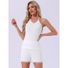 INSPIRE CHIC Womens Cami Pajamas Racerback Lace Trim V Neck 2 Piece Tank Top with Shorts Sets - 3 of 4