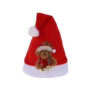 Unique Bargains Christmas Hat Polyester Non-Woven Fabric Red 11.02"x15.75" 1 Pc - 1 of 4
