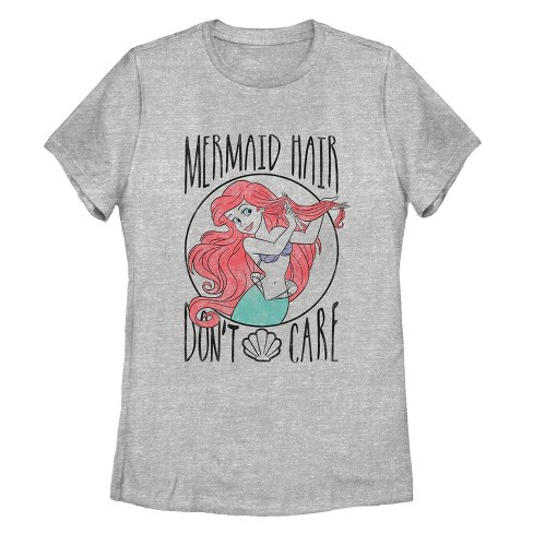 Women's The Little Mermaid Ariel Hair Don't Care T-shirt : Target